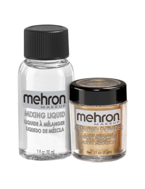 Mehron Metallic Powder - Gold with Mixing Liquid