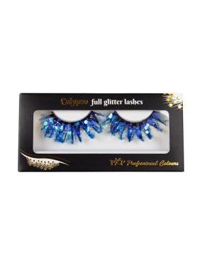 PXP Blauw Fluoriserende glitter wimpers Calypso stijl