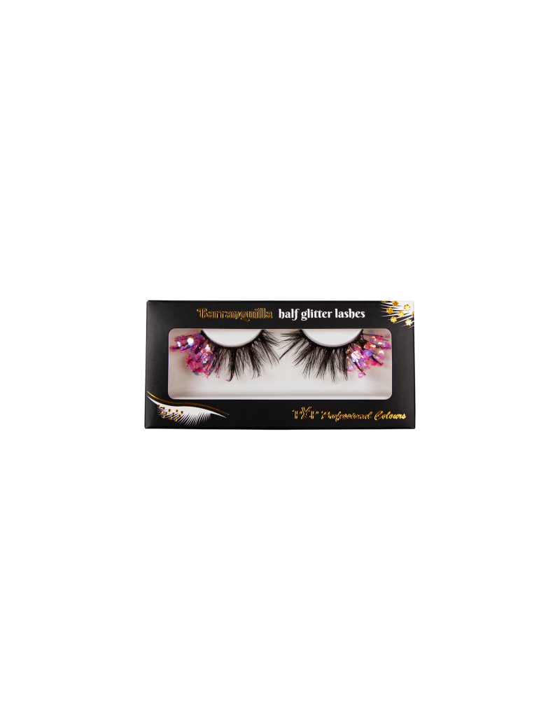 PXP Roze Fluoriserende glitter wimpers Barranquilla stijl