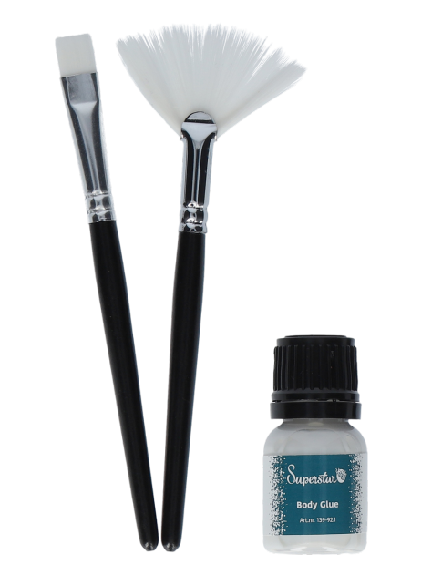 Superstar Penseel & Lijm set voor glitter tattoo