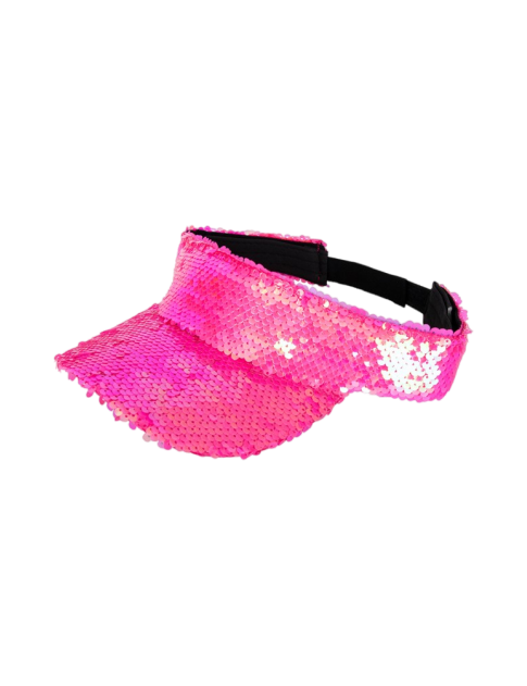 Zonneklep met pailletten pink