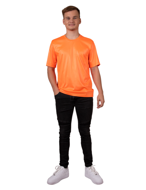 PartyXplosion T-shirt neon oranje Maat M
