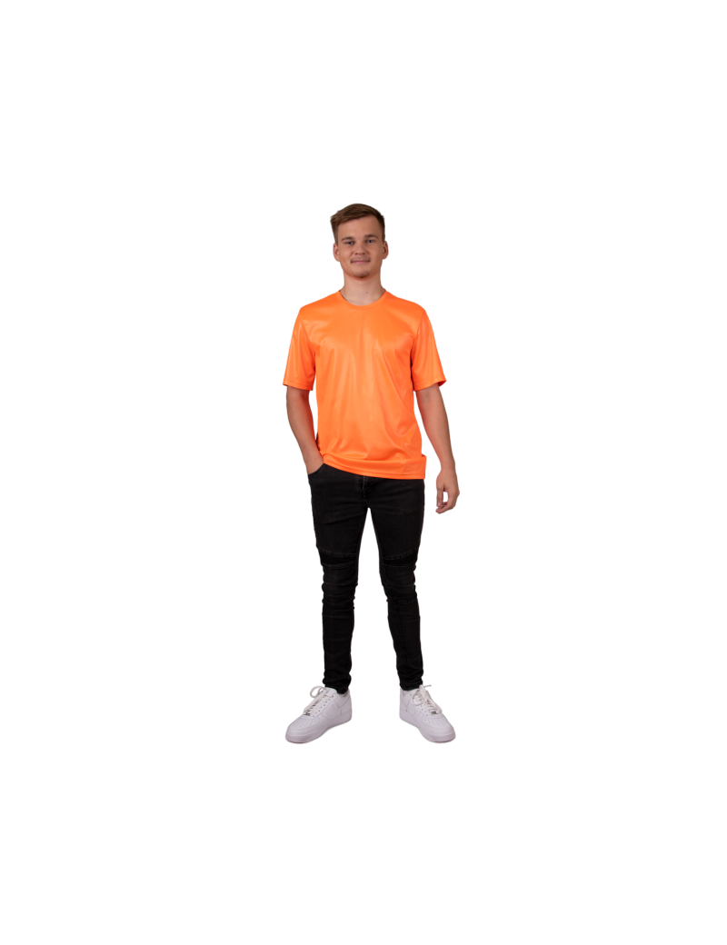 PartyXplosion T-shirt neon oranje Maat S
