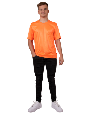 PartyXplosion T-shirt neon oranje Maat XL