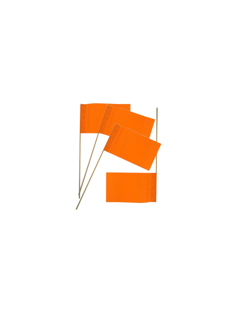 Vlaggetje papier op stok oranje per 4