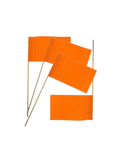 Vlaggetje papier op stok oranje per 4