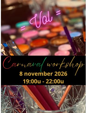 Carnavals workshop 8 november 2026 19:00u
