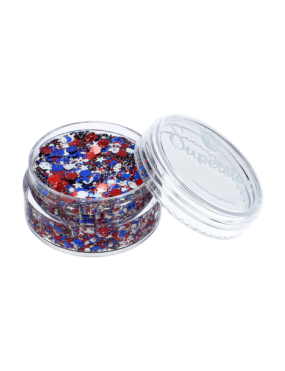 Superstar Chunky Glitter Crème Red, White & Blue
