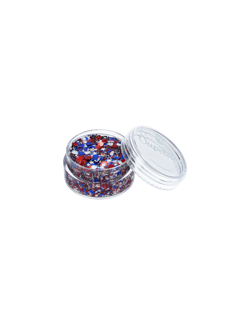 Superstar Chunky Glitter Crème Red, White & Blue