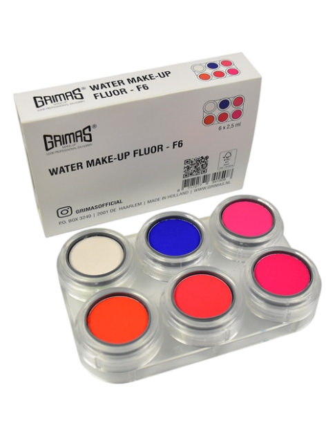 Grimas Water Fluor Palette 6 x 2.5ml
