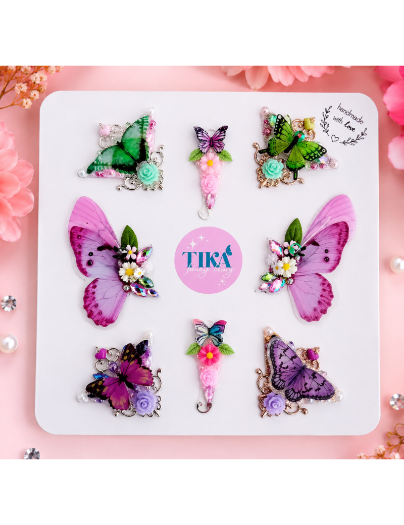 Blingkaart Butterfly 8 stuks