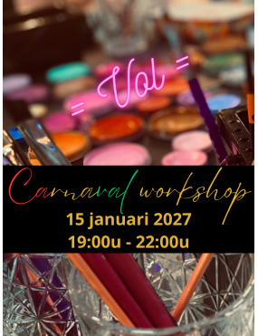 Carnavals workshop 15 januari 2027 19:00u