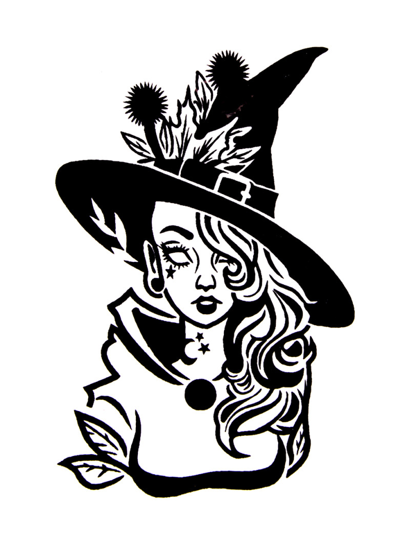 Quick Tattoo Glittersjabloon Heks