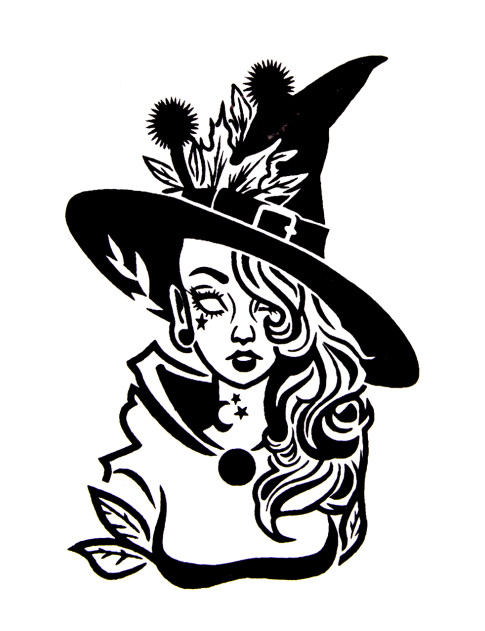 Quick Tattoo Glittersjabloon Heks
