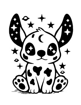 Quick Tattoo Glittersjabloon cosmic puppy