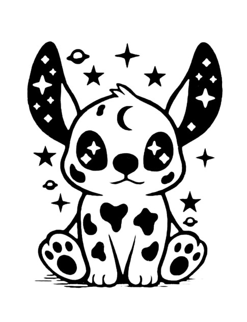 Quick Tattoo Glittersjabloon cosmic puppy