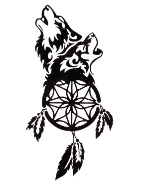 Quick Tattoo Glittersjabloon Huilende Wolven