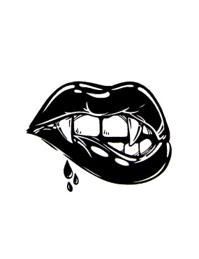 Quick Tattoo Glittersjabloon Vampier Mond