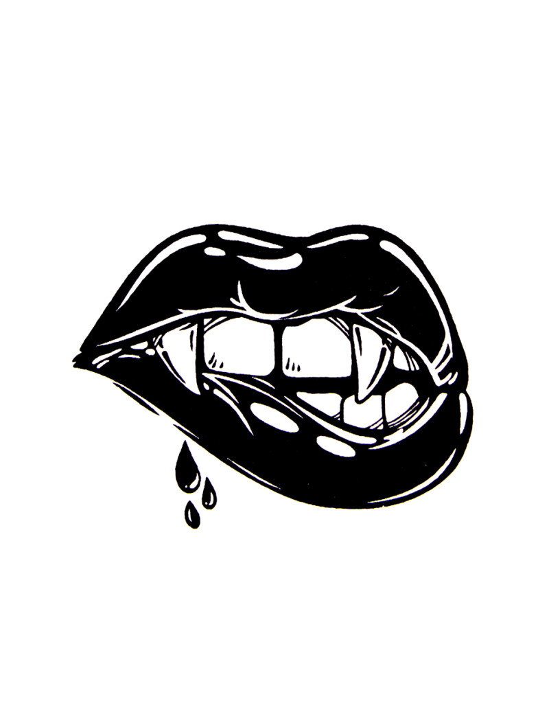 Quick Tattoo Glittersjabloon Vampier Mond
