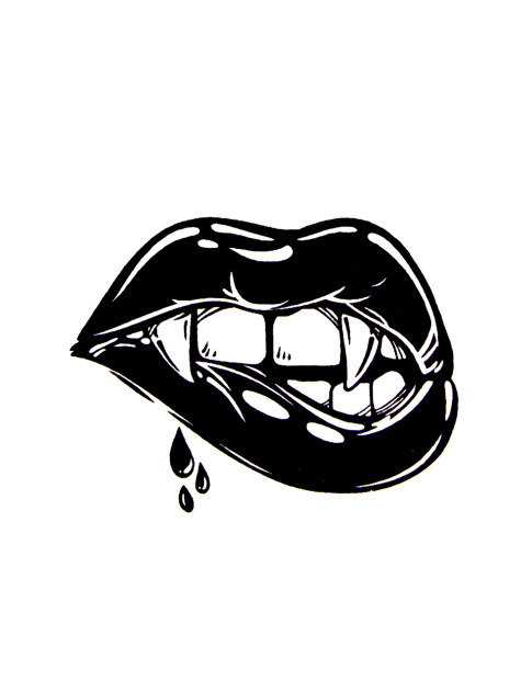 Quick Tattoo Glittersjabloon Vampier Mond