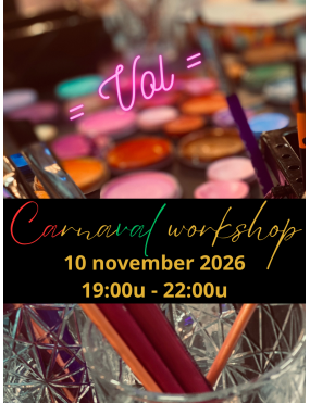 Carnavals workshop 10 november 2026 19:00u