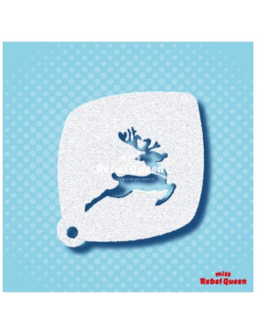 MRQ Face Paint Stencil | Jumping Rudolph