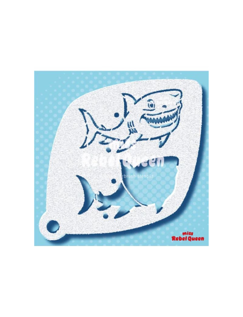 MRQ Face Paint Stencil | Sharkey the Shark